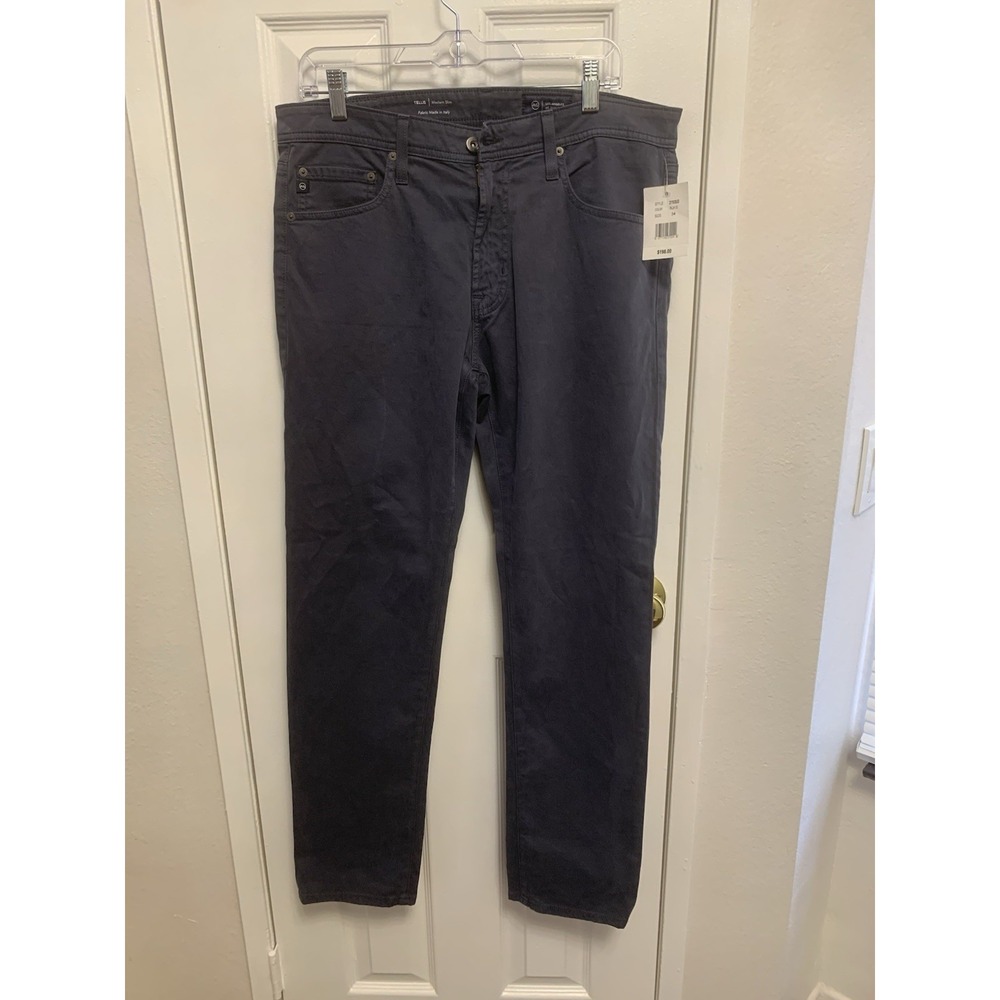 NWT AG Adriano Goldschmied Tellis Jeans Modern Slim Mens Jeans Gray 34 x 32